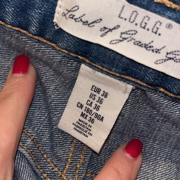 H&M LOGG Bermuda style Jean shorts size 36 button fly - Picture 6 of 6